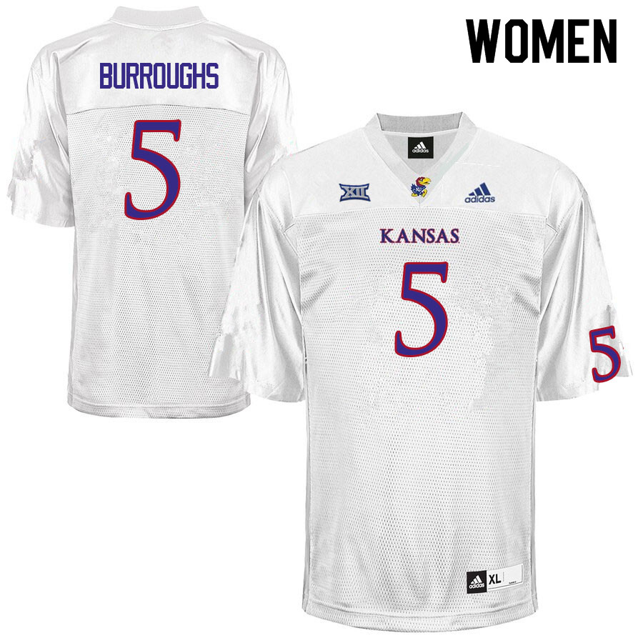 Women #5 O.J. Burroughs Kansas Jayhawks College Football Jerseys Sale-White - Click Image to Close